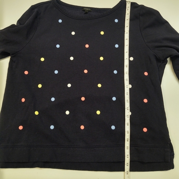 TALBOTS Navy Blue Polka Dot Sweater by Talbots with Long Sleeves - Picture 7 of 8